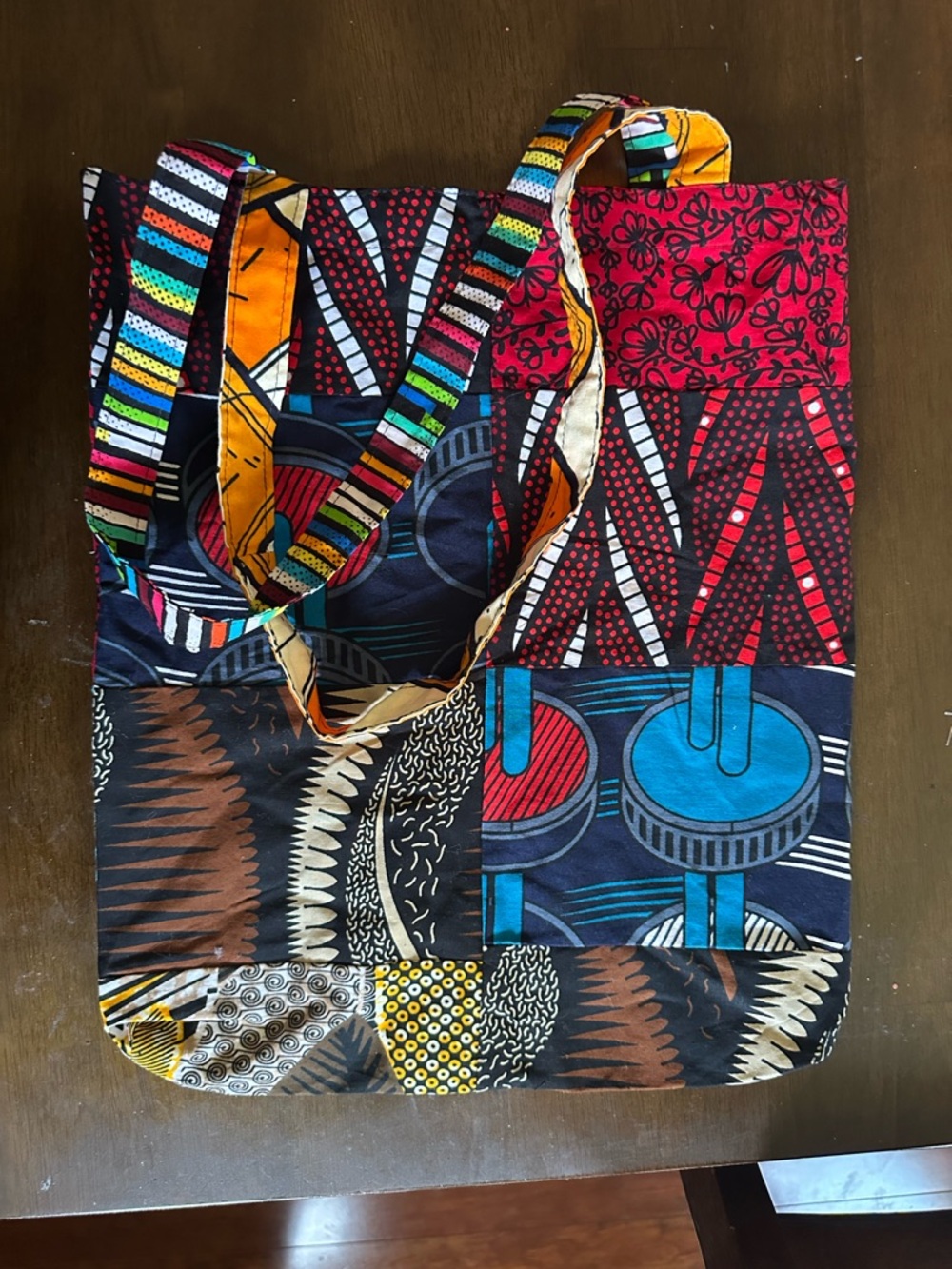 ZURI Kenya handmade Patchwork African Print Tote Bag(NWOT)